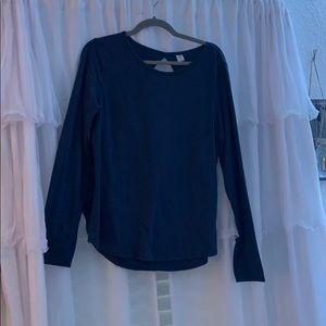 Dark blue long sleeve shirt.